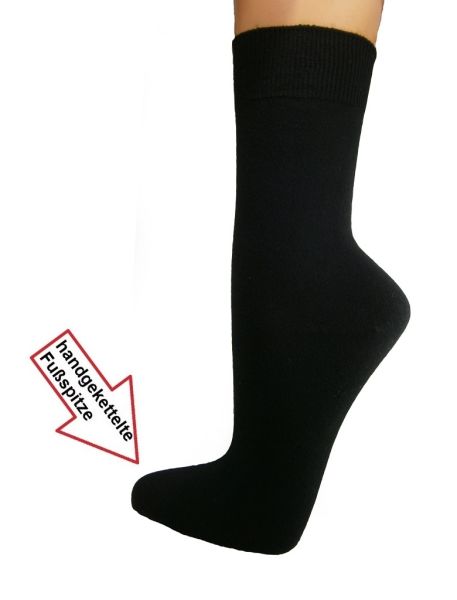 Preview: Herren-Socken, 90% Baumwolle, ohne Gummidruck und Naht, schwarz, 5er-Bündel