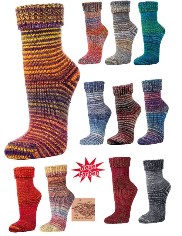 Wollsocken "Skan-Style", 30% Wolle, wie handgestrickt, grobgestrickt,  1 Paar